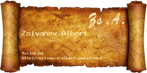 Zsivanov Albert névjegykártya